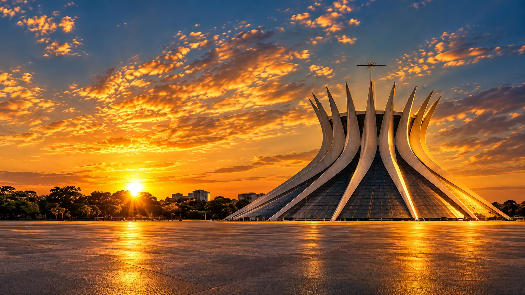 Catedral de Brasília ao pôr do sol
